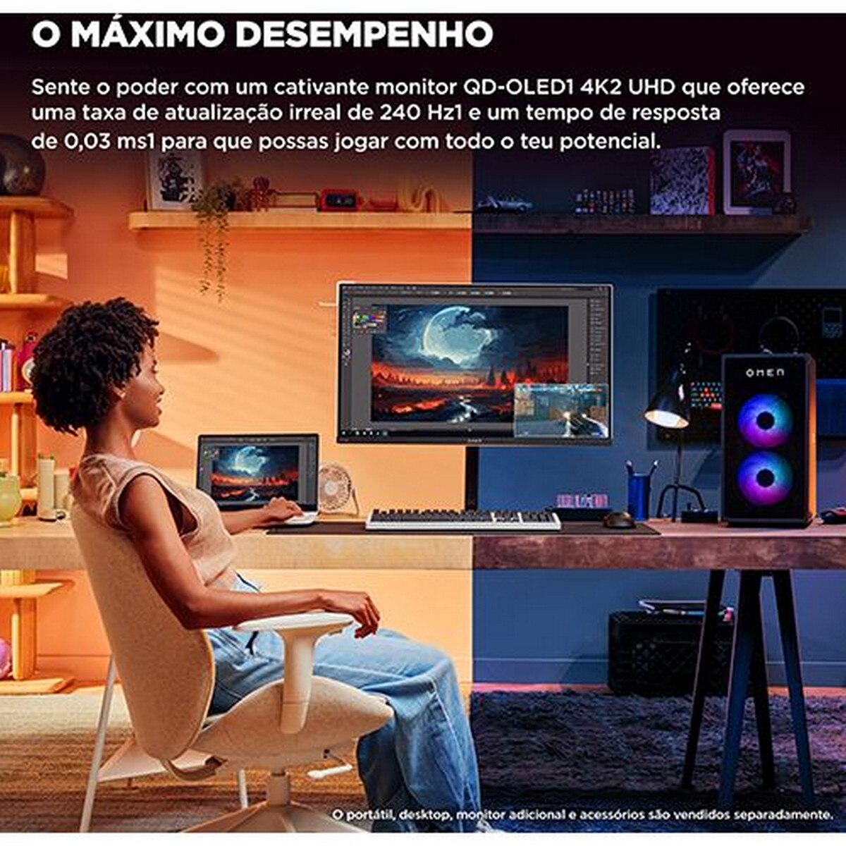 Monitor Gaming HP Omen Transcend 31.5", 4K - Preto Branco / Preto-3