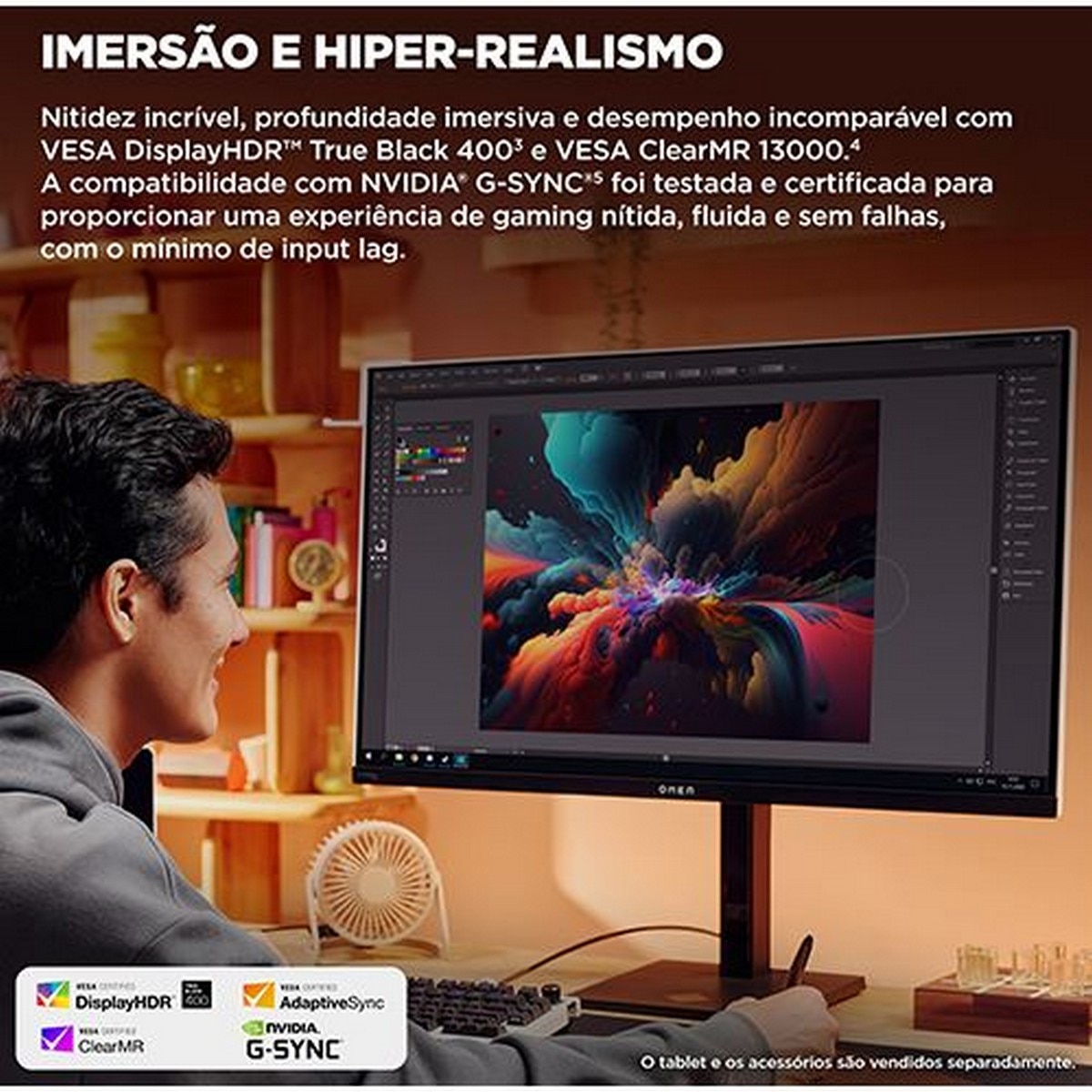 Monitor Gaming HP Omen Transcend 31.5", 4K - Preto Branco / Preto-4
