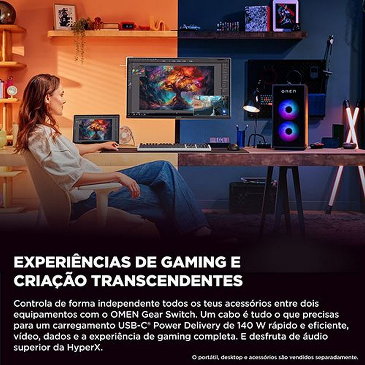 Monitor Gaming HP Omen Transcend 31.5", 4K - Preto Branco / Preto-5