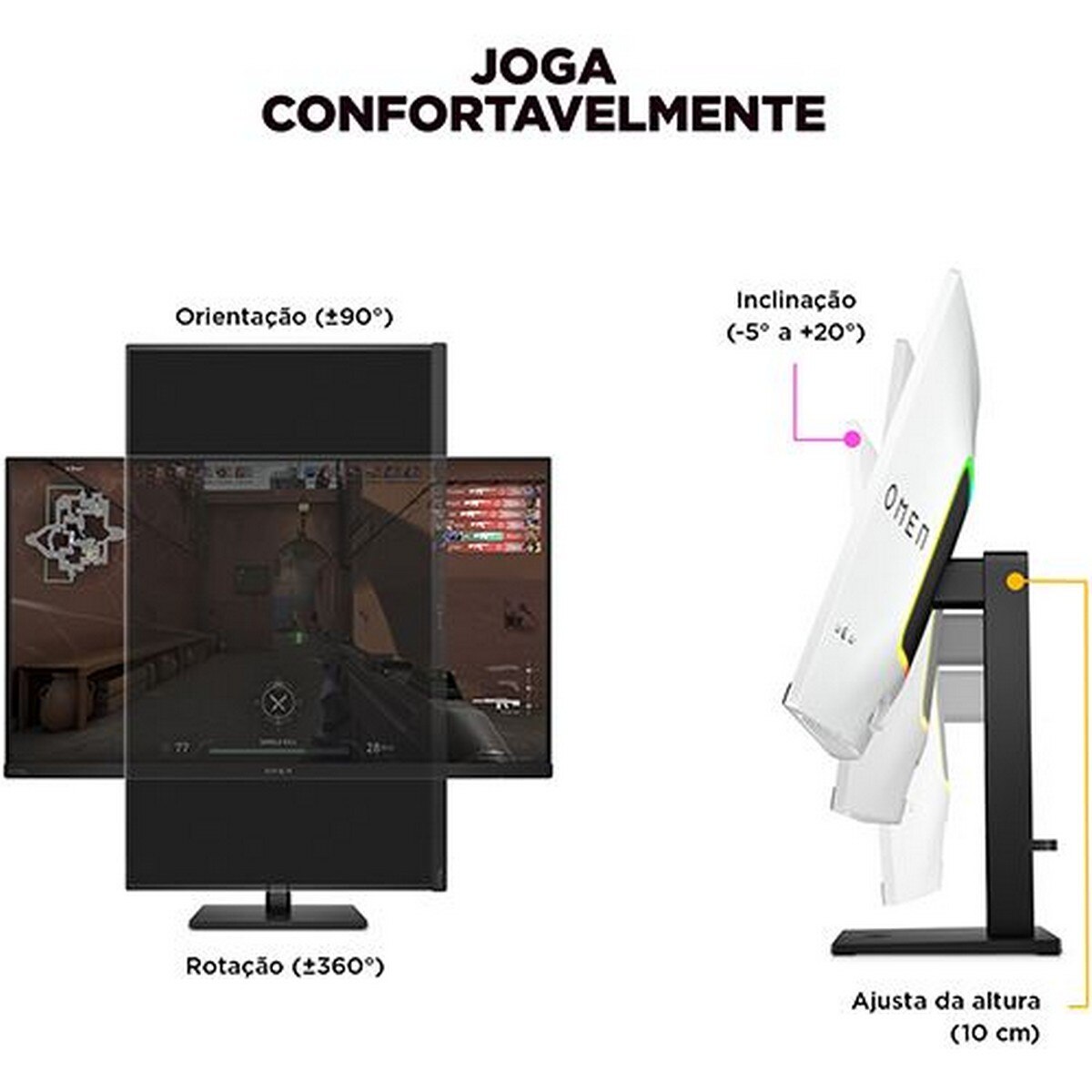 Monitor Gaming HP Omen Transcend 31.5", 4K - Preto Branco / Preto-8
