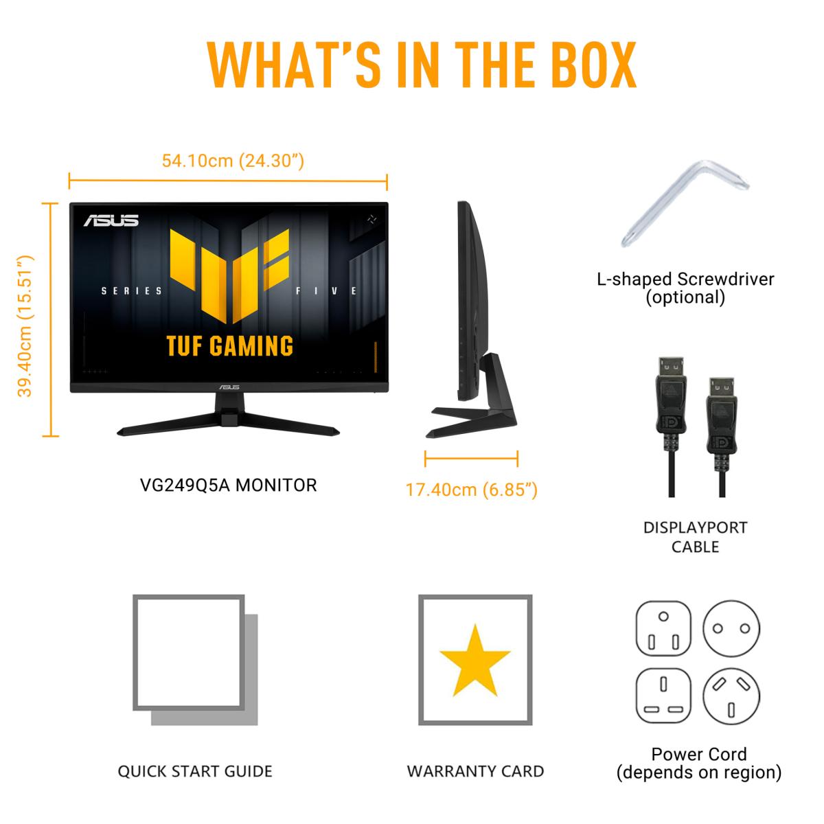Monitor TUF Gaming Asus 23.8" VG249Q5A Fast IPS W-LED FHD 16:9 200Hz VESA Adaptive Sync, FreeSync Premium, G-SYNC Compatível Preto-8