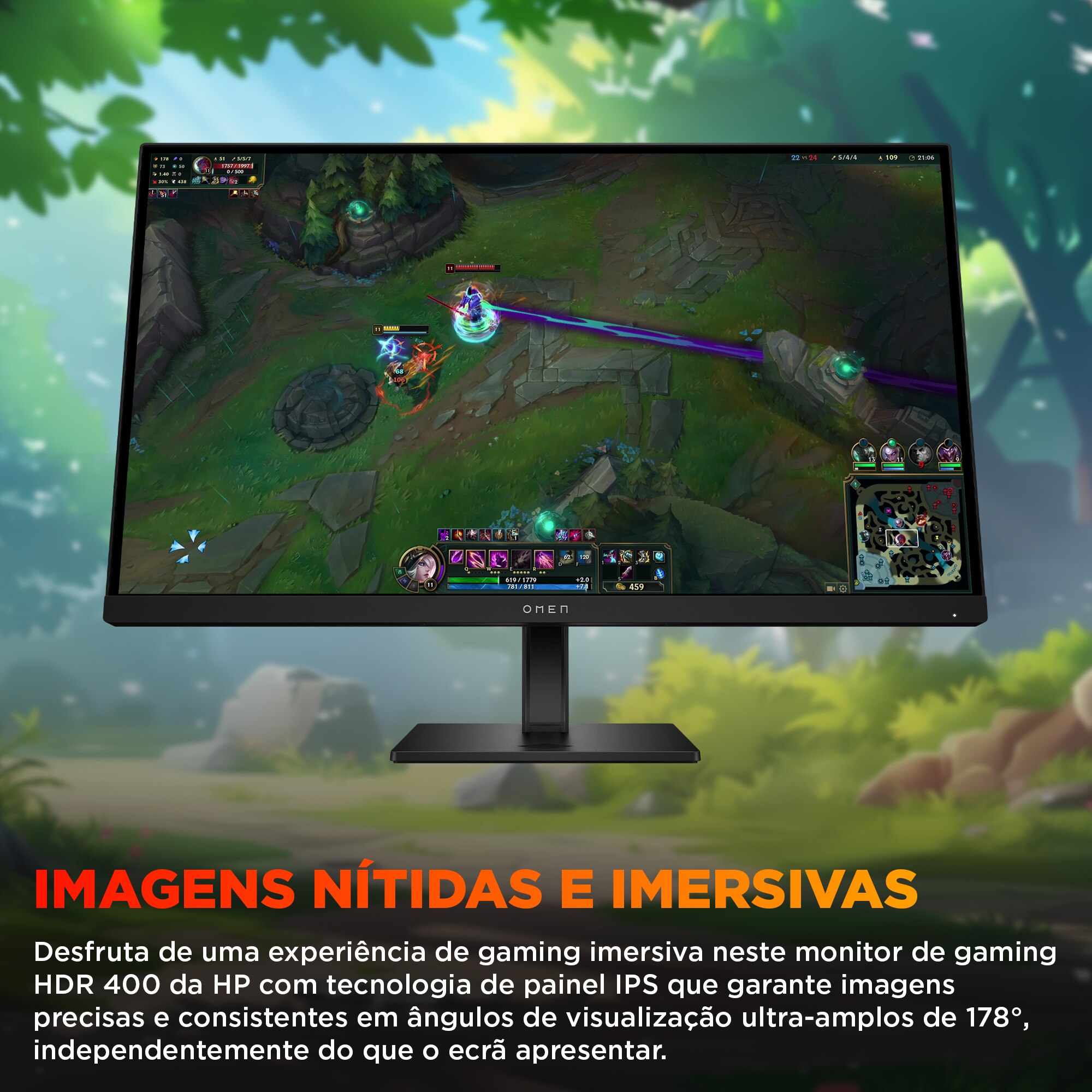 Monitor PC Gaming 68,5cm (27") HP OMEN 27 G2, 180 Hz, Full HD IPS, AMD FreeSync Preto-9
