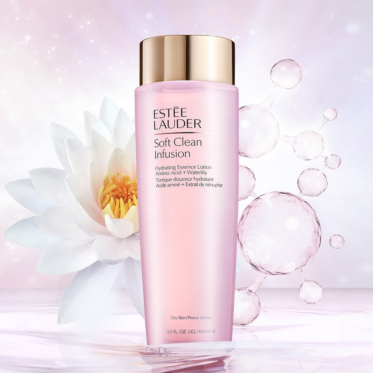 Soft Clean Infusion Hydrating Essence Lotion with Amino Acid + Waterlily - 400 ml 2