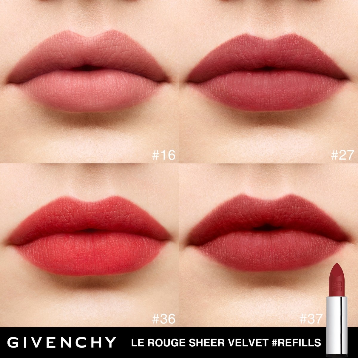 Recarga Batom Le Rouge Sheer Velvet 3,4g Givenchy Nº 36 L'Interdit-4