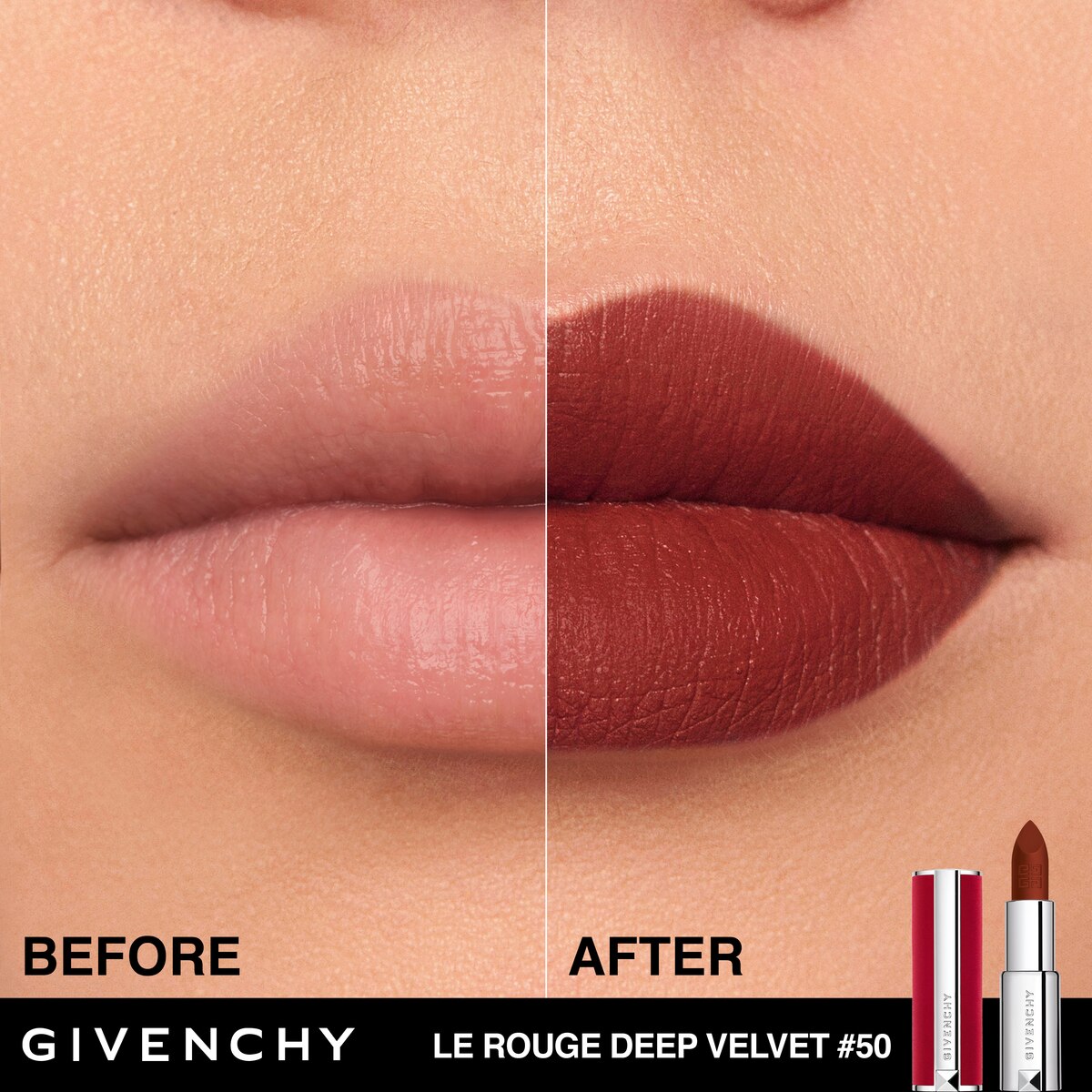 Batom Le Rouge Deep Velvet - 3,4 g 50 Brun Acajou-4