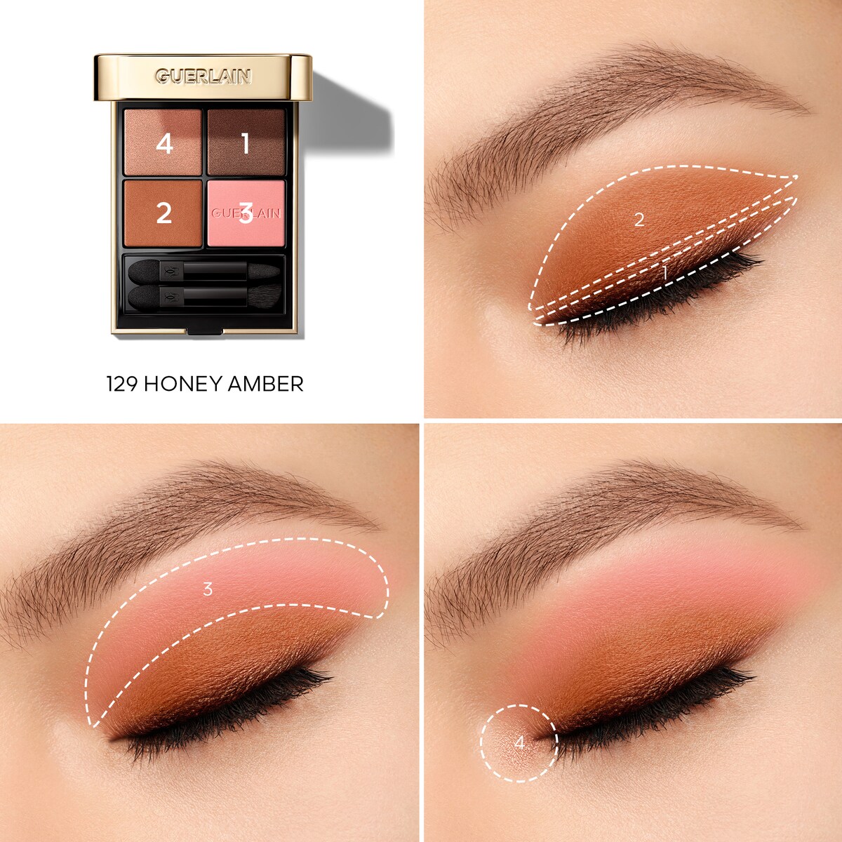 Palete de Sombras Ombres G E/Shadx4 129 129 Honey Amber-4