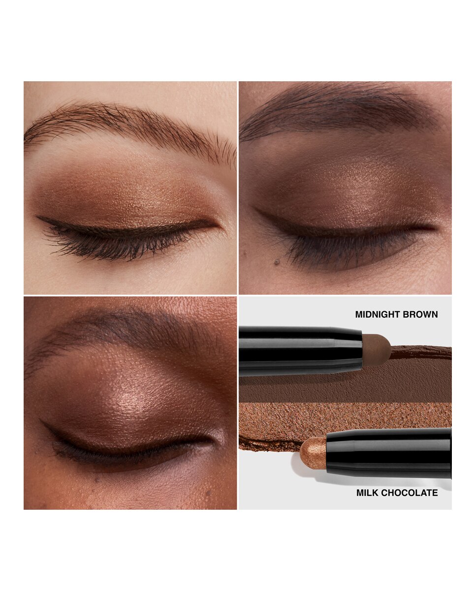 Dual-Ended Long-Wear Cream Shadow Stick Milk Chocolate / Midnight Brown-3