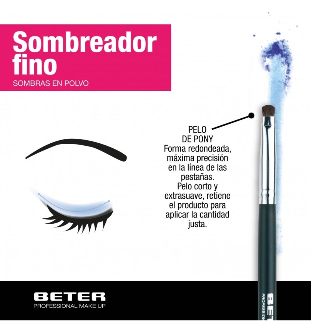 Pincel de Maquilhagem para Sombras Fino 16cm Beter 2