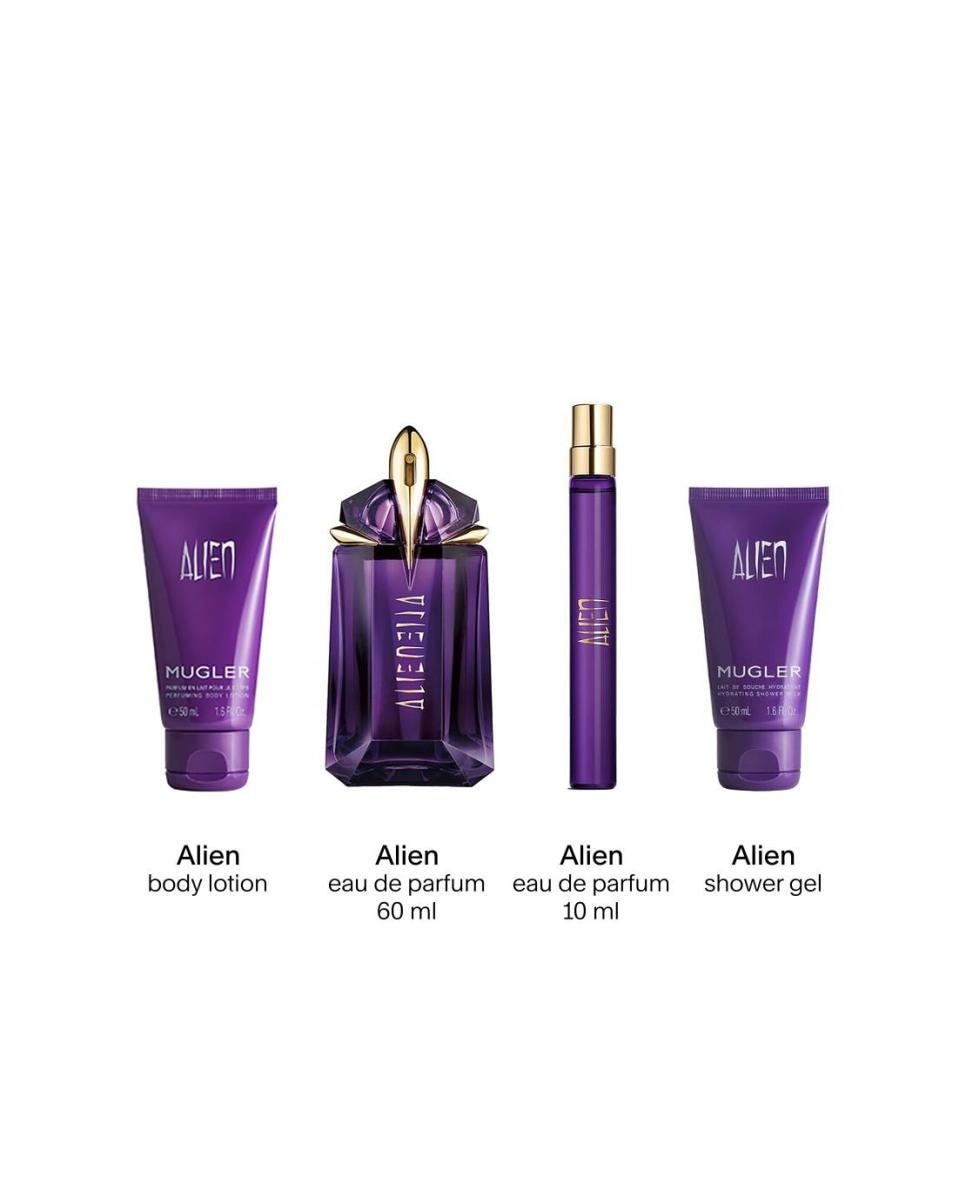 Coffret Alien Eau de Parfum 60 ml + EDP 10 ml + Loção Corporal + Gel de Duche 3