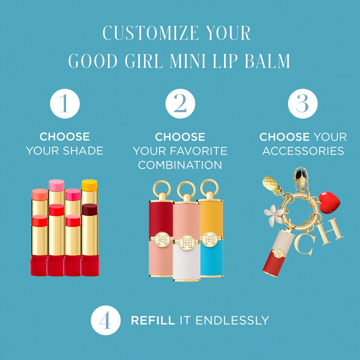 Embalagem para Bálsamo Labial Good Girl Mini Lip Balm Azul e Branco-3