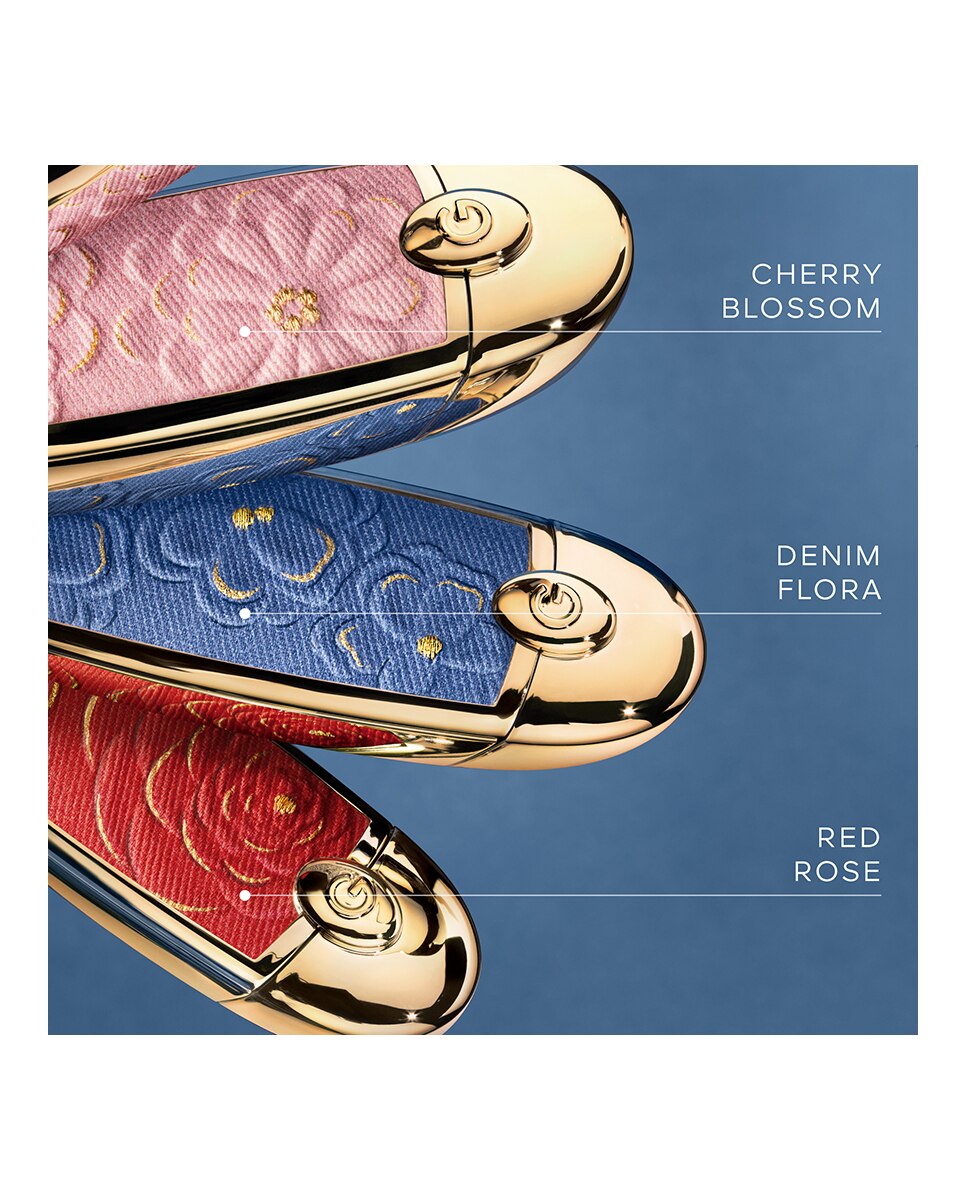 Caixa de Batom com Espelho Duplo Rouge G Blooming Denim FLORA-3