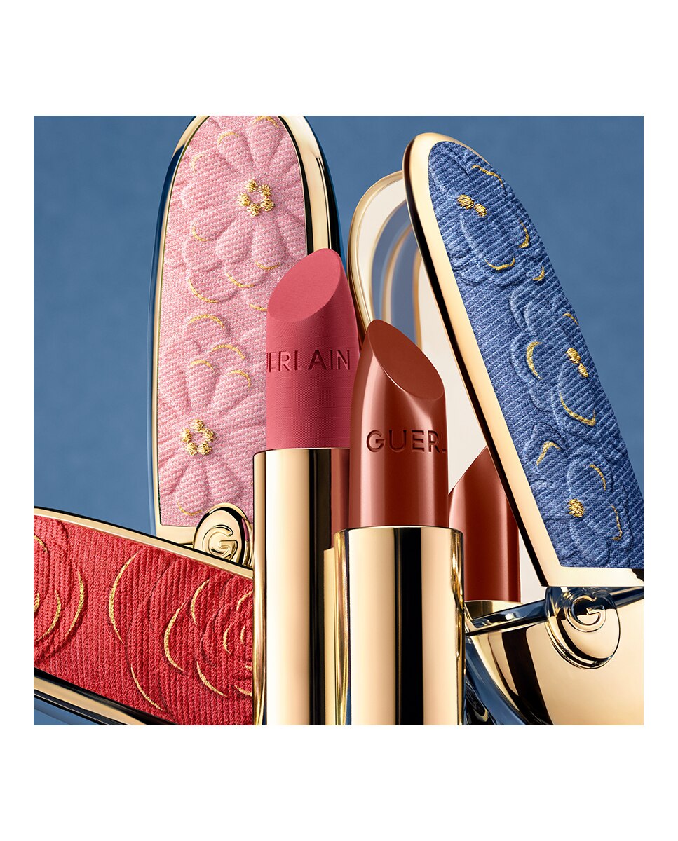 Caixa de Batom com Espelho Duplo Rouge G Blooming Denim FLORA-5