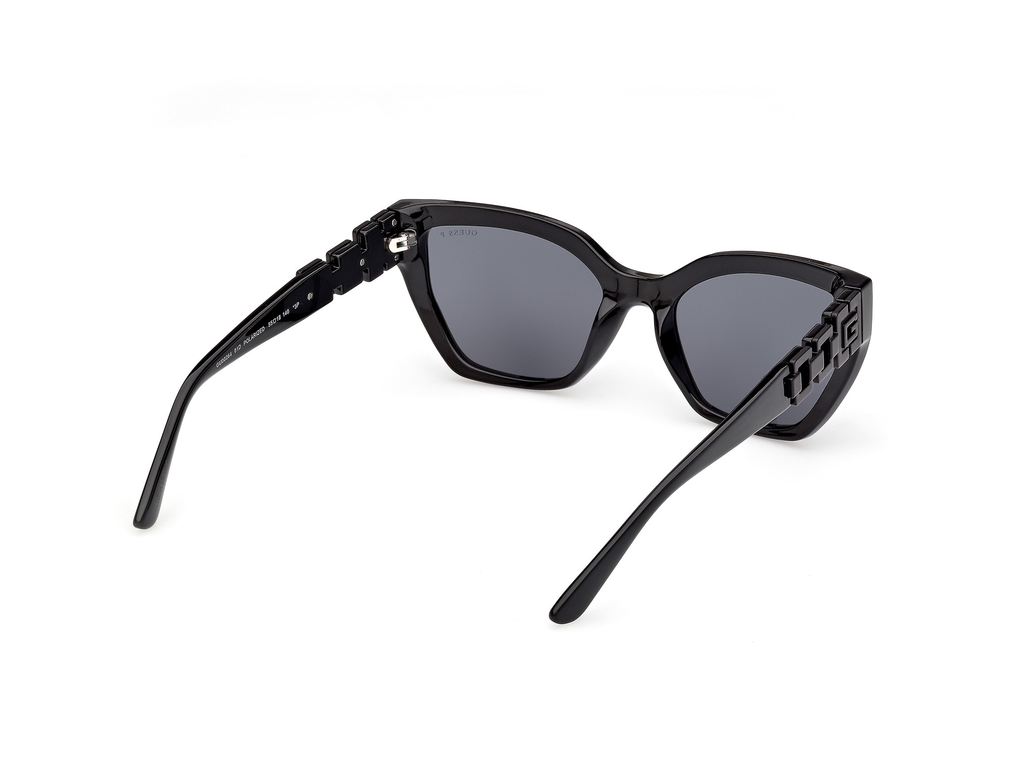 Óculos de Sol Olho de Gato Preto Brilhante com Lentes Polarizadas 5
