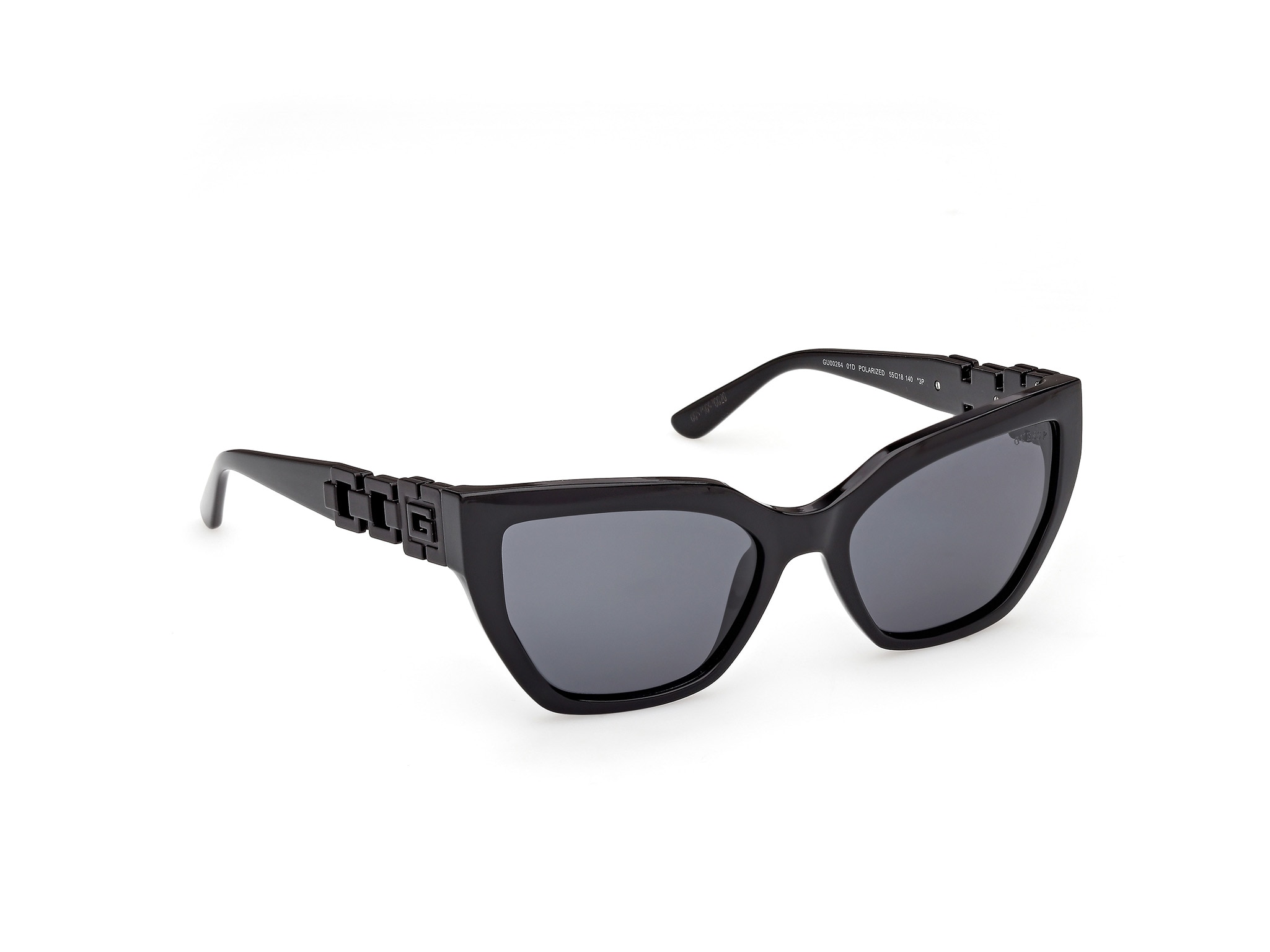 Óculos de Sol Olho de Gato Preto Brilhante com Lentes Polarizadas 7