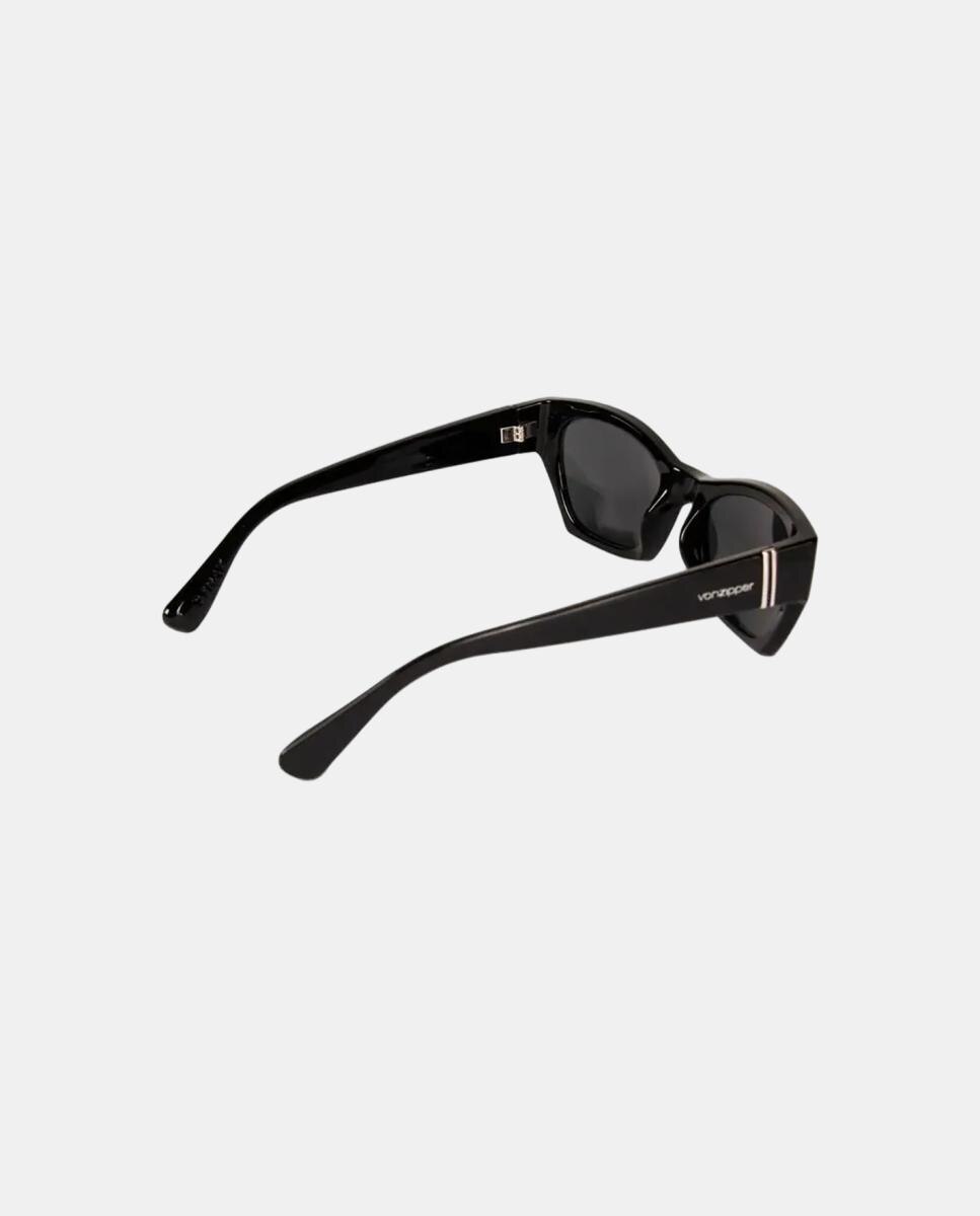 Óculos de sol com armação em preto brilhante com lentes cinzentas 2