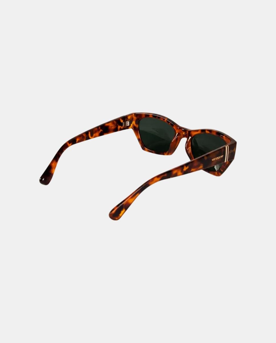 Óculos de sol com armação em tartaruga brilhante com lentes cinzentas 2