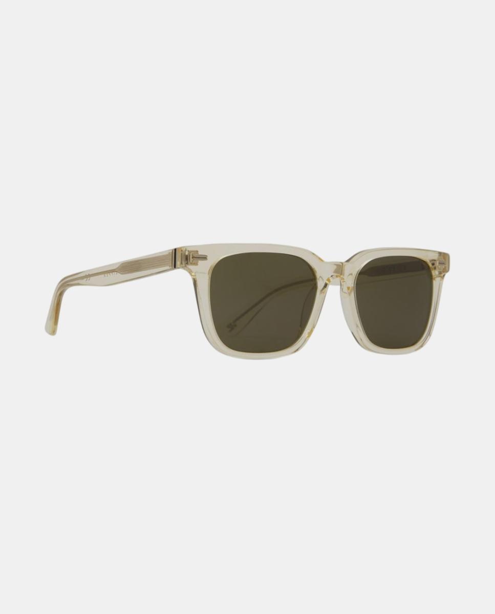 Óculos de sol com armação em Champagne translucido brilhante com lentes cinzentas 2