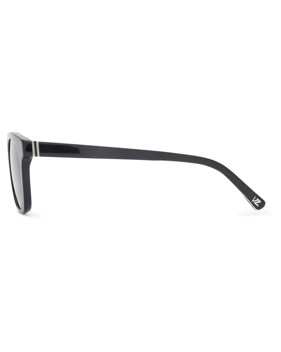 Óculos de sol com armação em preto brilhante com lentes cinzentas 5