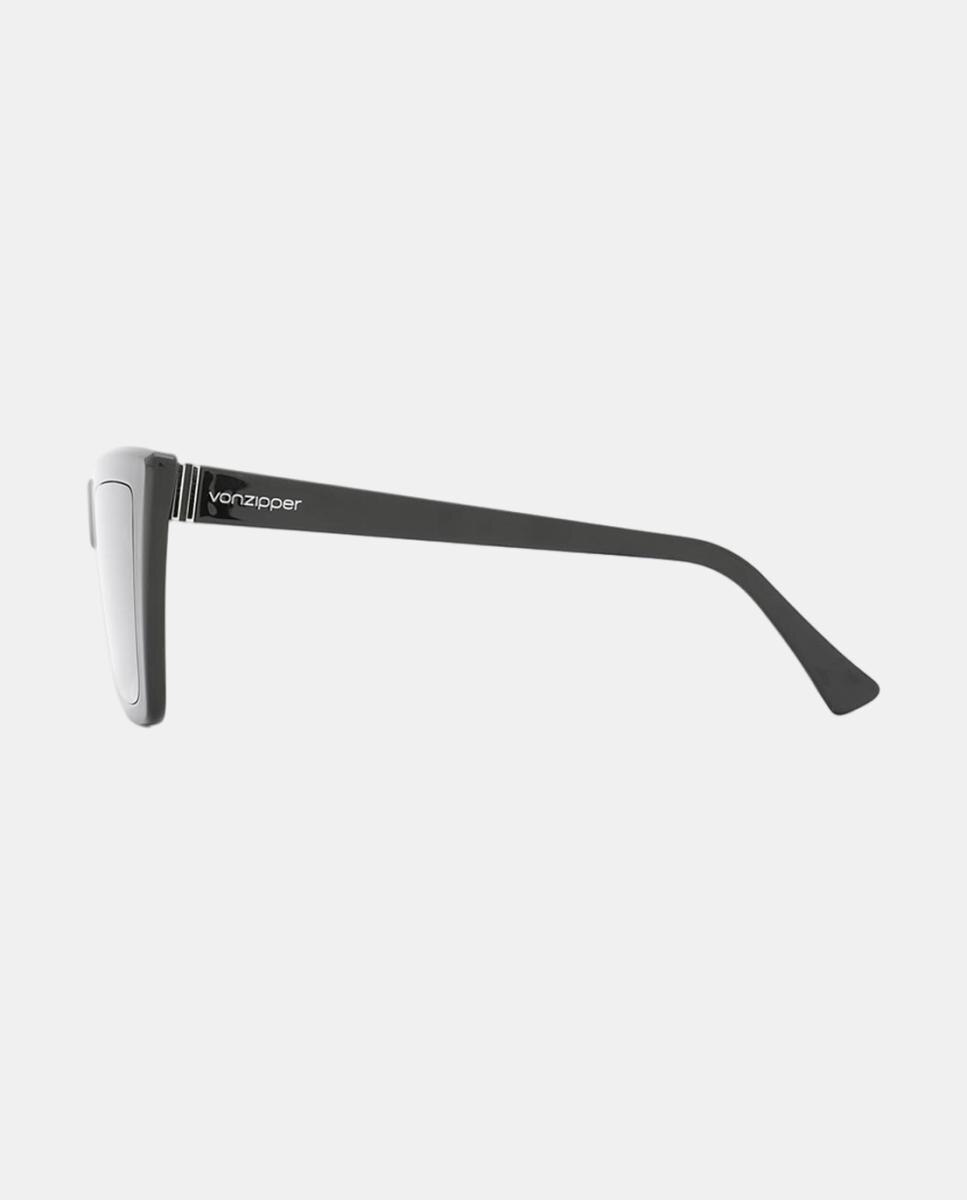 Óculos de sol com armação em preto brilhante com lentes cinzentas 4