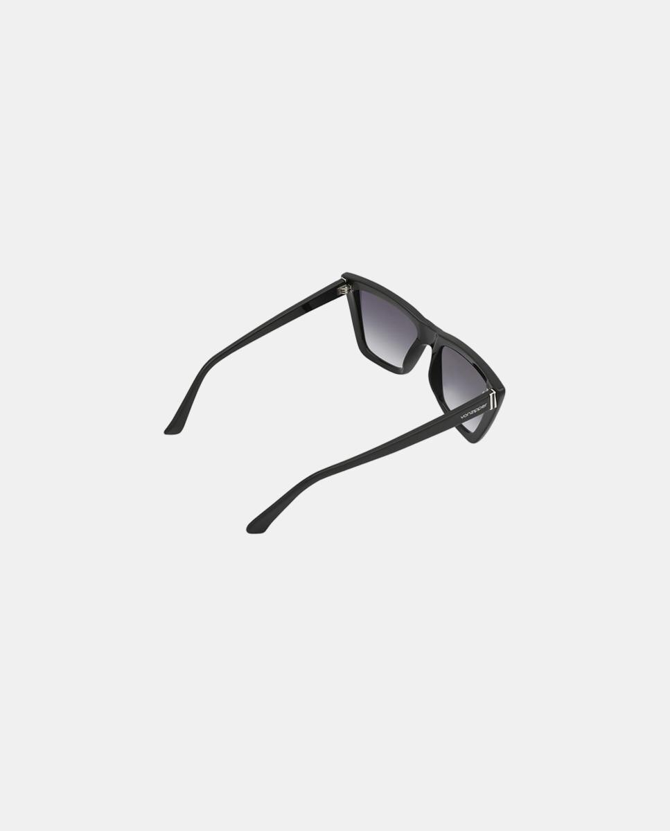 Óculos de sol com armação em preto brilhante com lentes cinzentas 6
