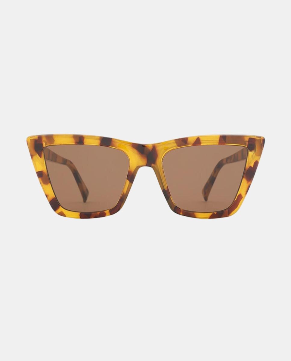 Óculos de sol com armação em padfrão tartaruga castanho com lentes bronze castanhas 3