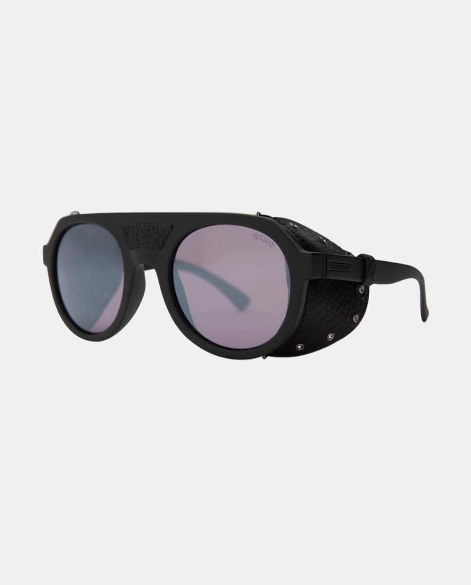 Imagem 0 de Óculos de sol com armação em preto baço com lentes polarizadas em cinza/rosa espelhadas.