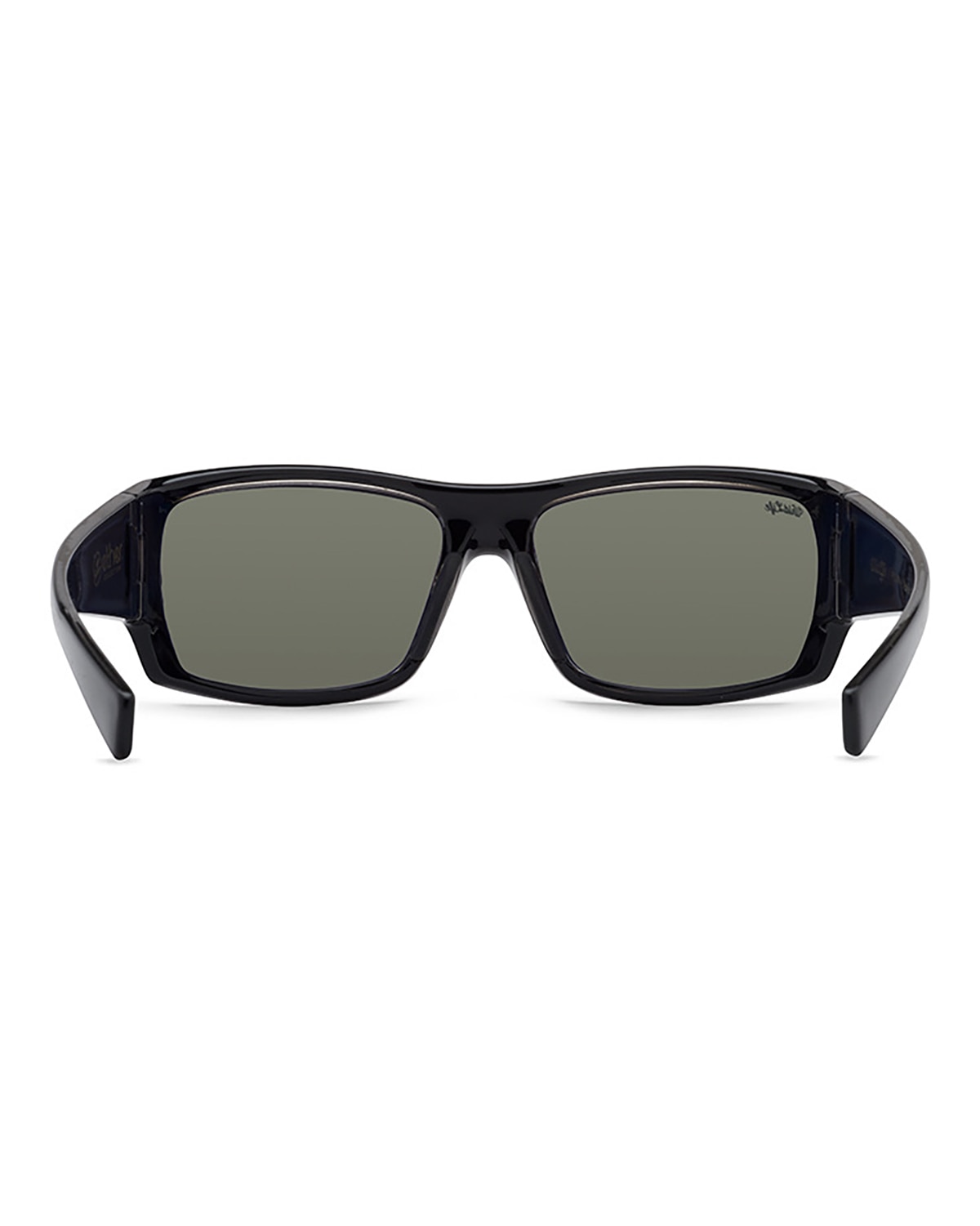 Óculos de Sol Unissexo com Armação em Preto Brilhante com Lentes Cinza Vintage 4