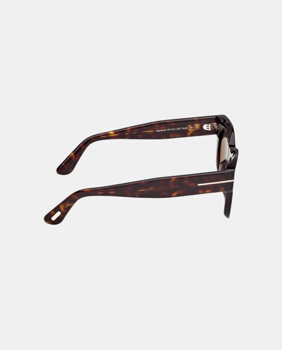Óculos de sol redondos havana com lentes castanhas 7