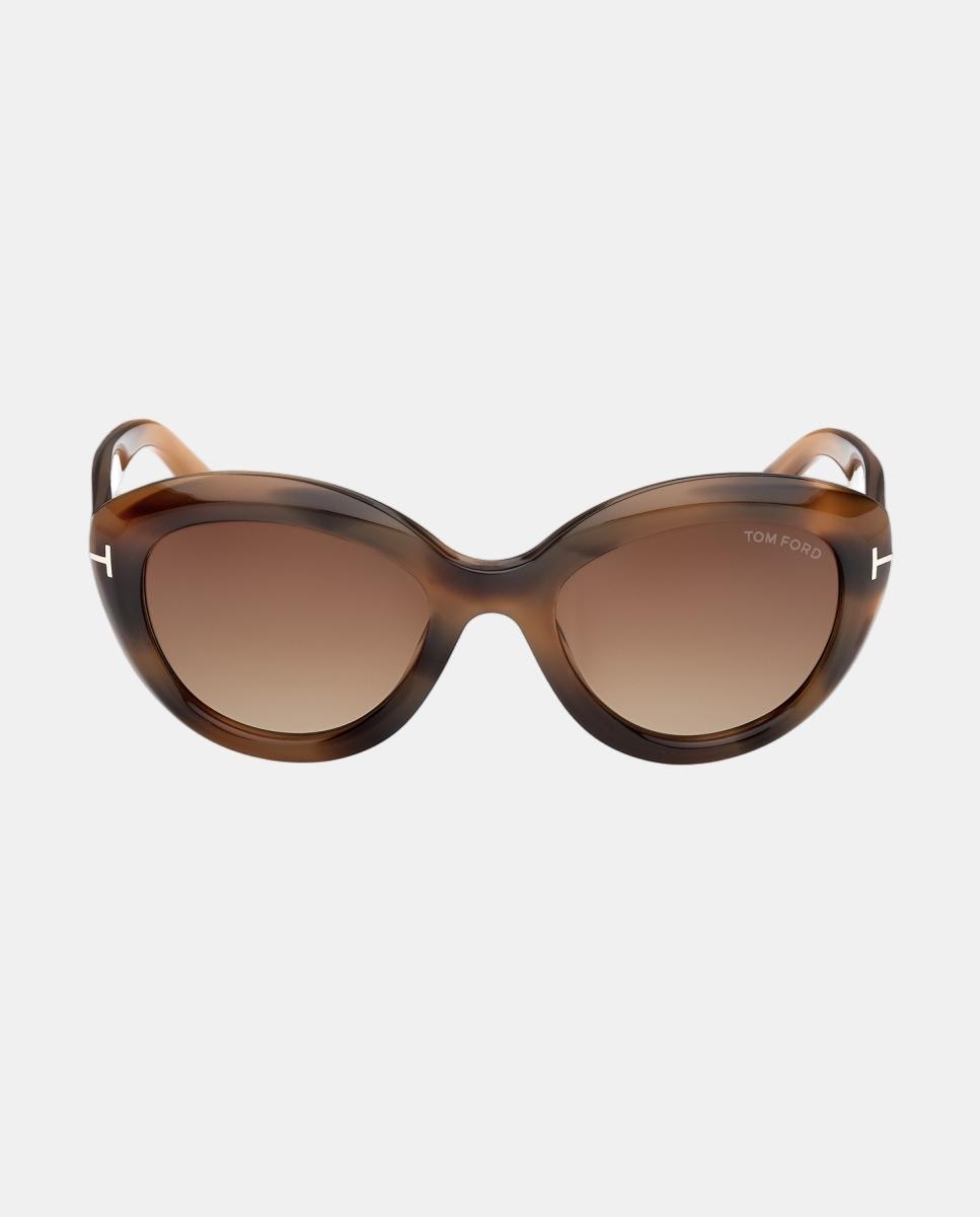 Óculos de sol gato havana com lentes castanho degradé 2