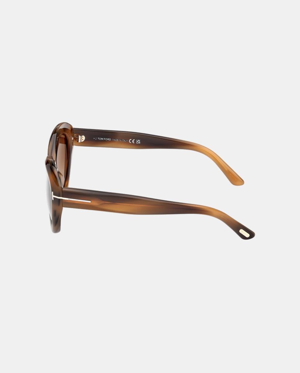 Óculos de sol gato havana com lentes castanho degradé 3