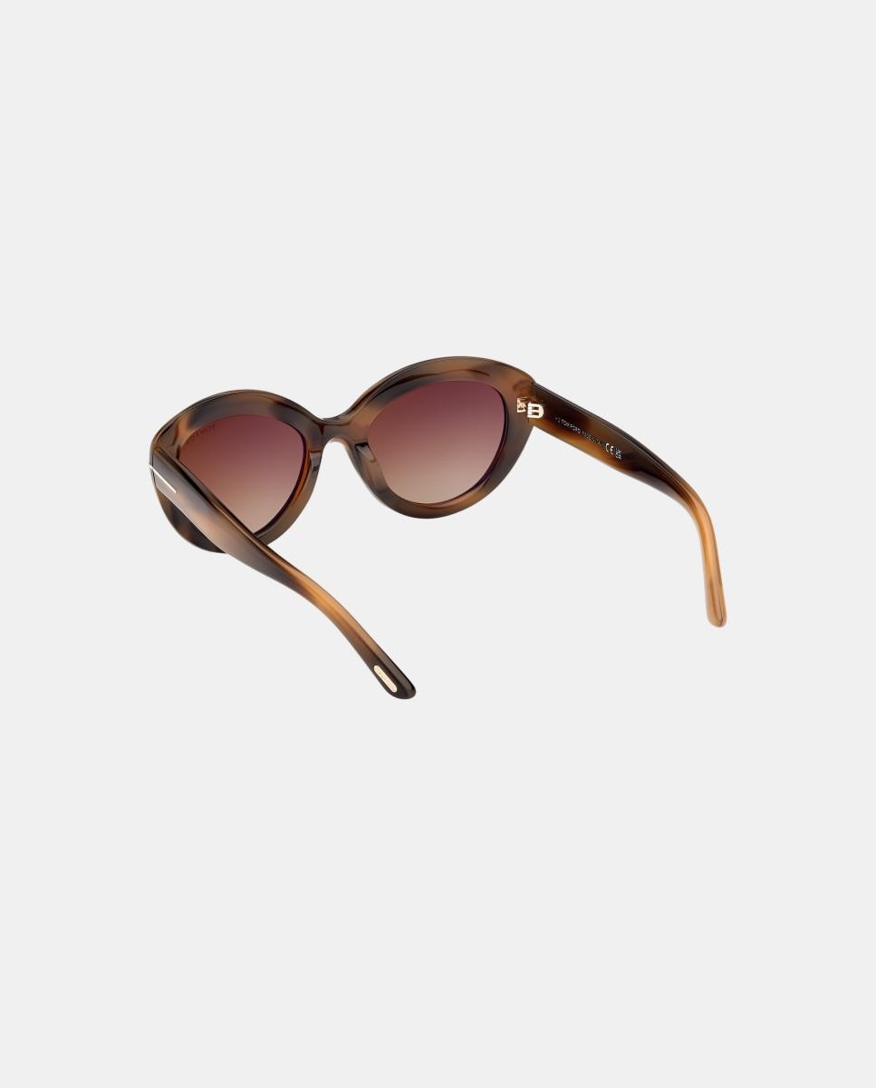 Óculos de sol gato havana com lentes castanho degradé 4