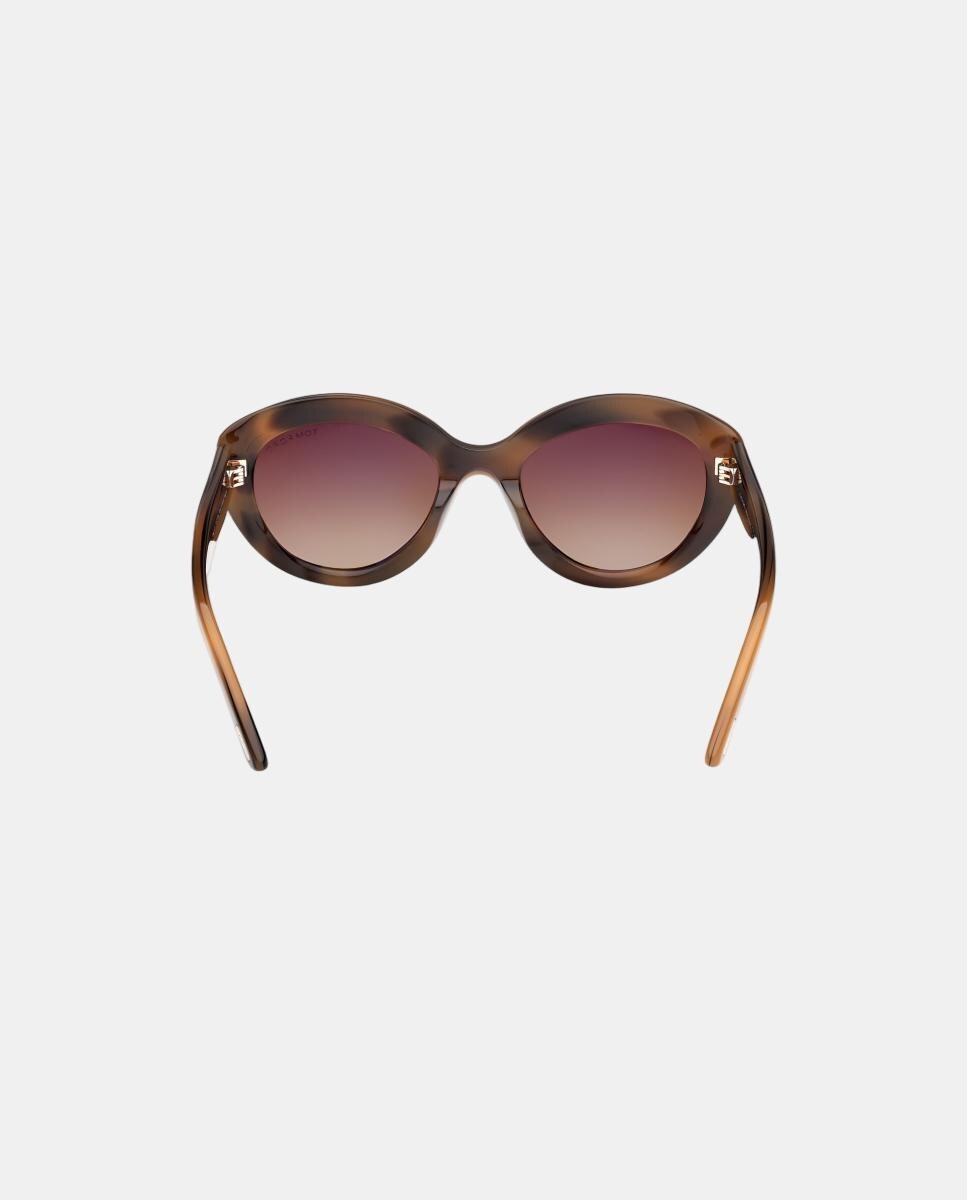 Óculos de sol gato havana com lentes castanho degradé 5