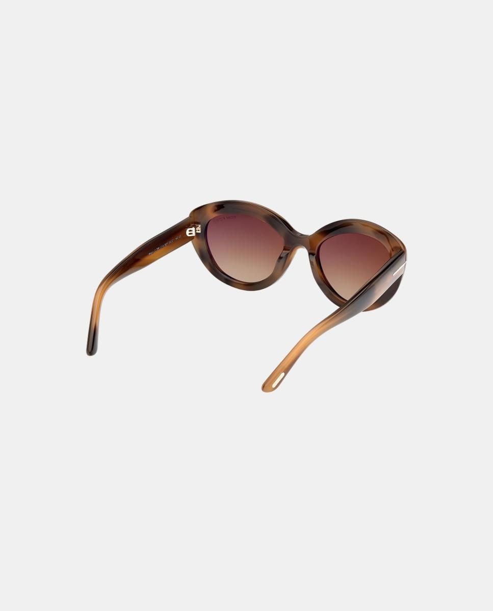 Óculos de sol gato havana com lentes castanho degradé 6