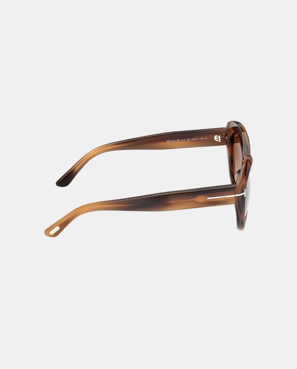 Óculos de sol gato havana com lentes castanho degradé 7