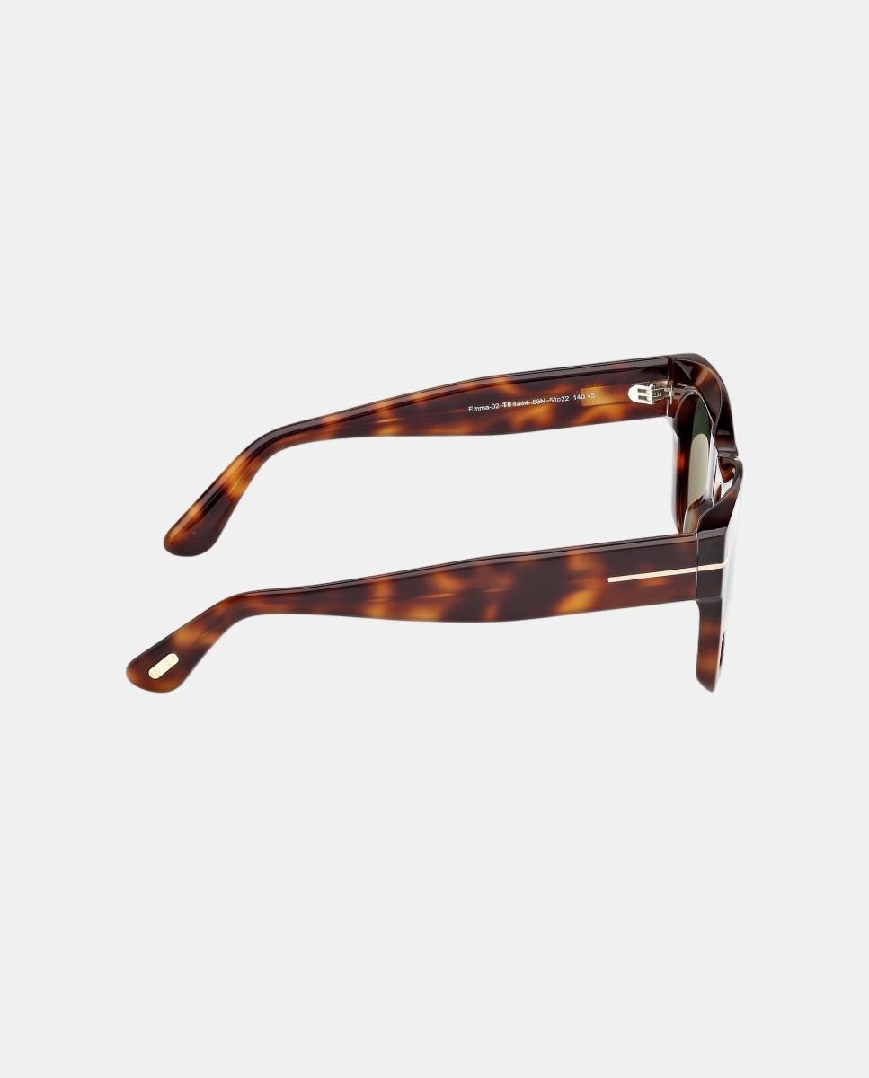 Óculos de sol quadrados havana com lentes verdes 7
