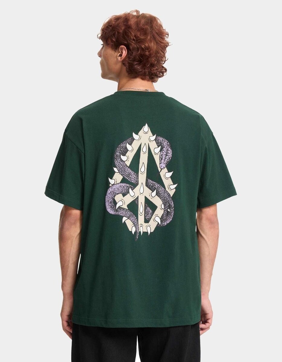 T-shirt de Homem Snake Peace - Verde Escuro 2