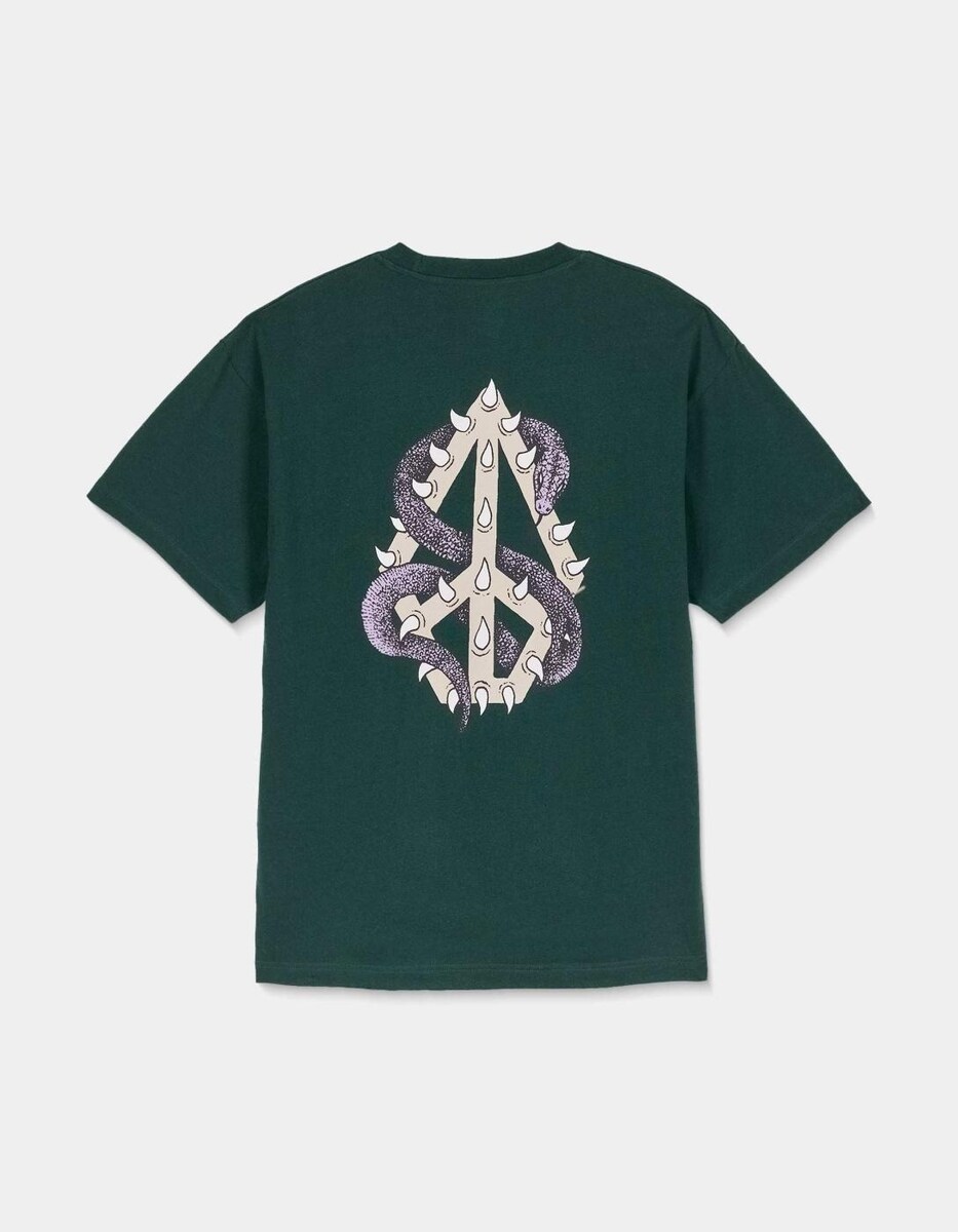 T-shirt de Homem Snake Peace - Verde Escuro 4