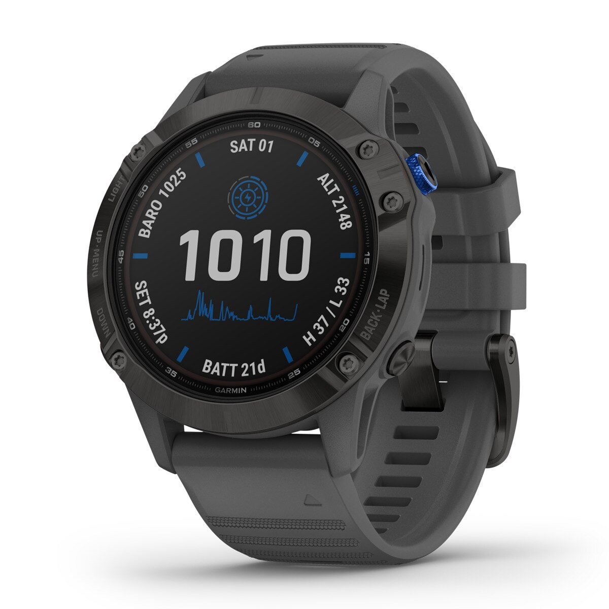 Relógio GPS Fenix 6 Pro Solar Preto / Cinzento-1