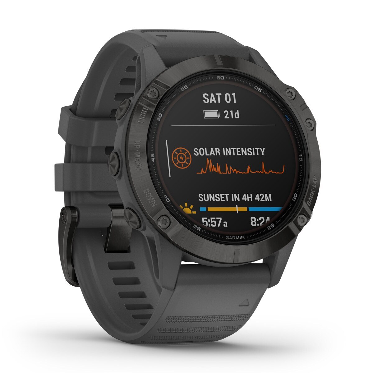 Relógio GPS Fenix 6 Pro Solar Preto / Cinzento-3