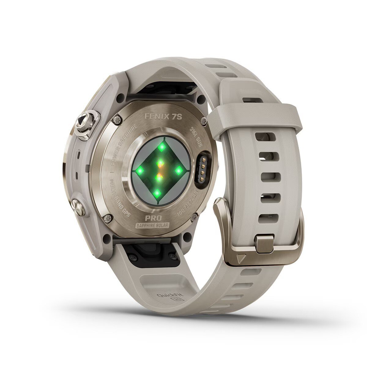 Relógio Smartwatch Fenix 7S Pro Safira Solar Dourado / Bege-2