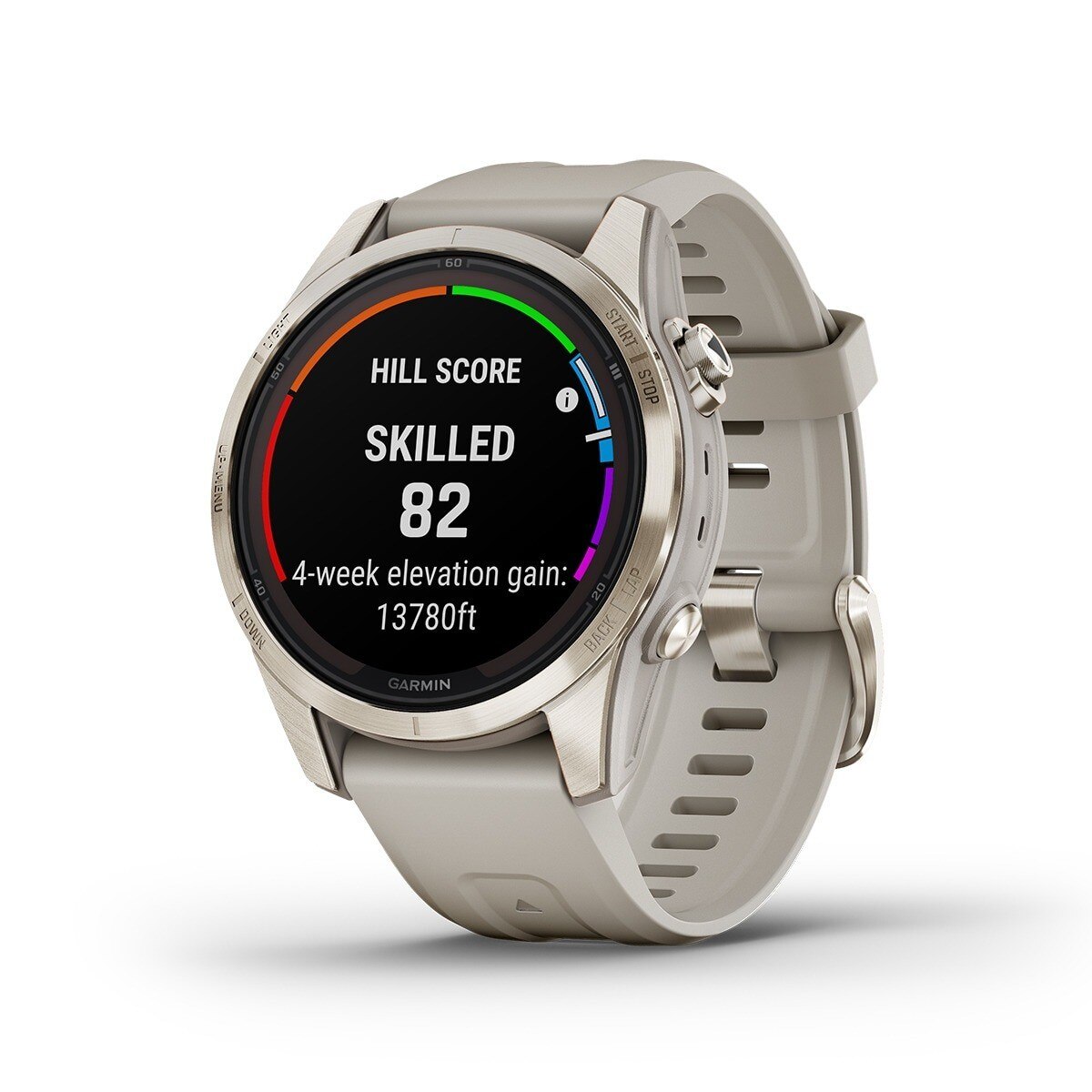 Relógio Smartwatch Fenix 7S Pro Safira Solar Dourado / Bege-5