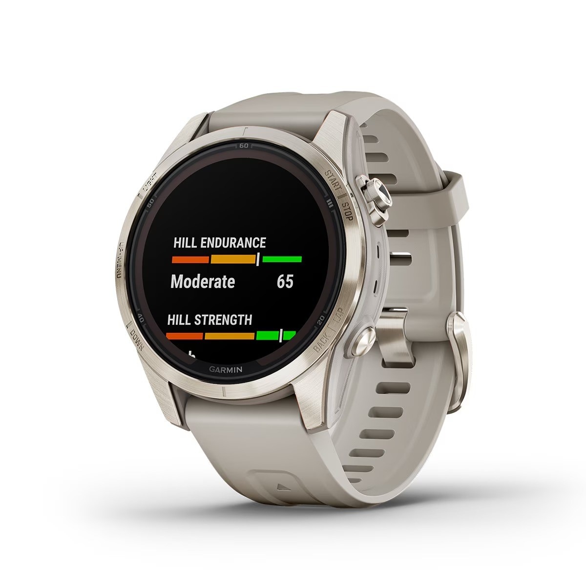 Relógio Smartwatch Fenix 7S Pro Safira Solar Dourado / Bege-6
