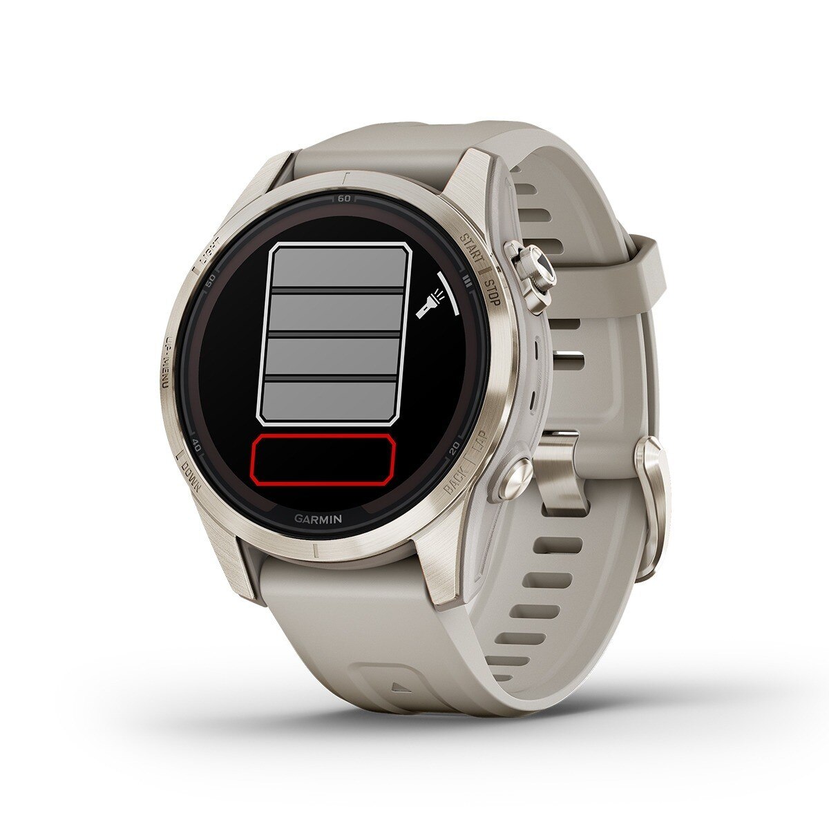 Relógio Smartwatch Fenix 7S Pro Safira Solar Dourado / Bege-8