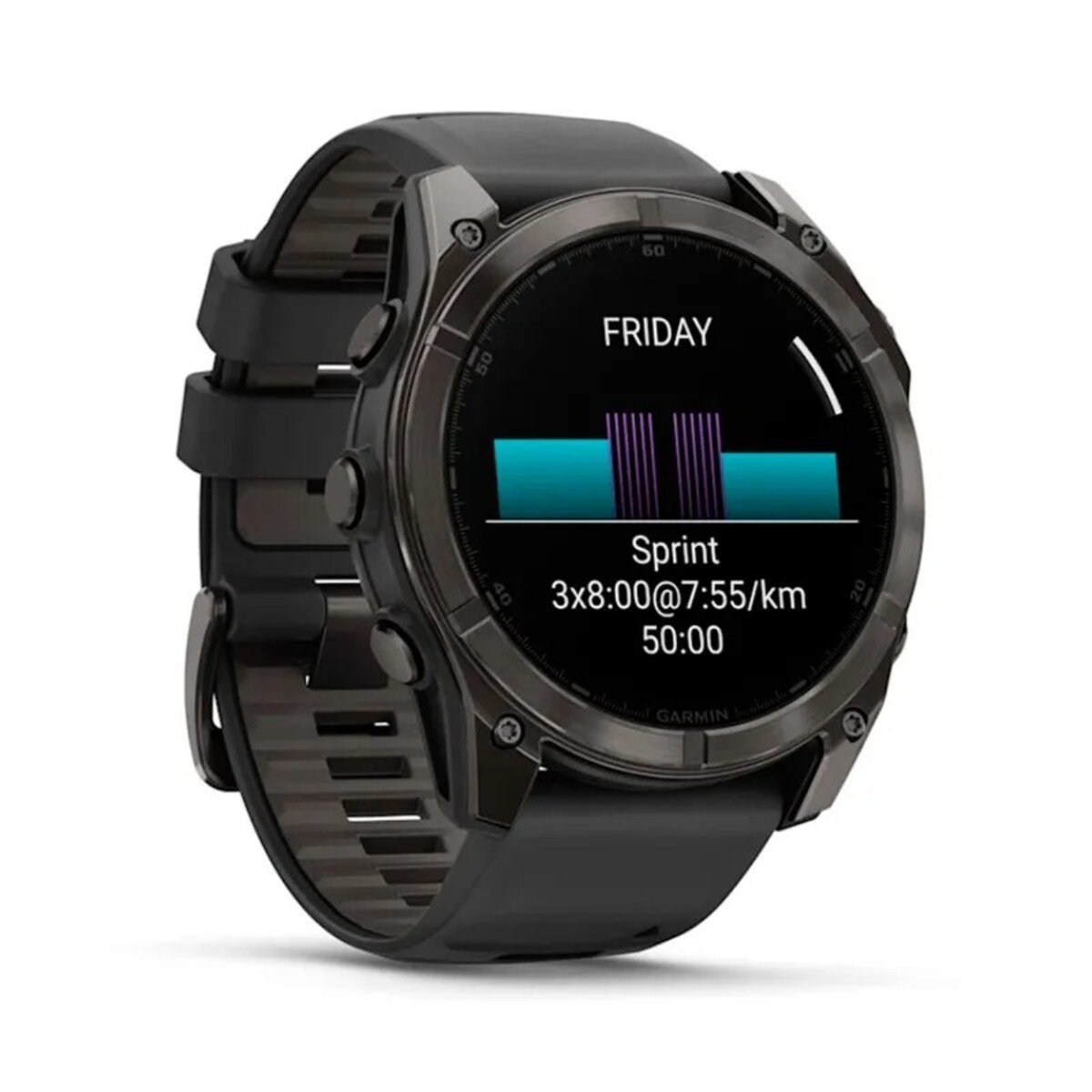 Relógio Smartwatch Fenix 8 Zafiro Amoled Titânio DLC - 51mm Cinzento carvão-3