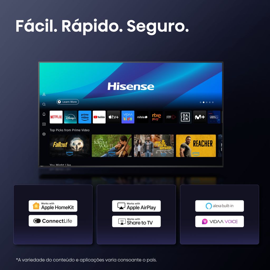 Recondicionado - Grade A - TV LED 65" Hisense 65A6Q, UHD 4K, Smart TV Preto-9