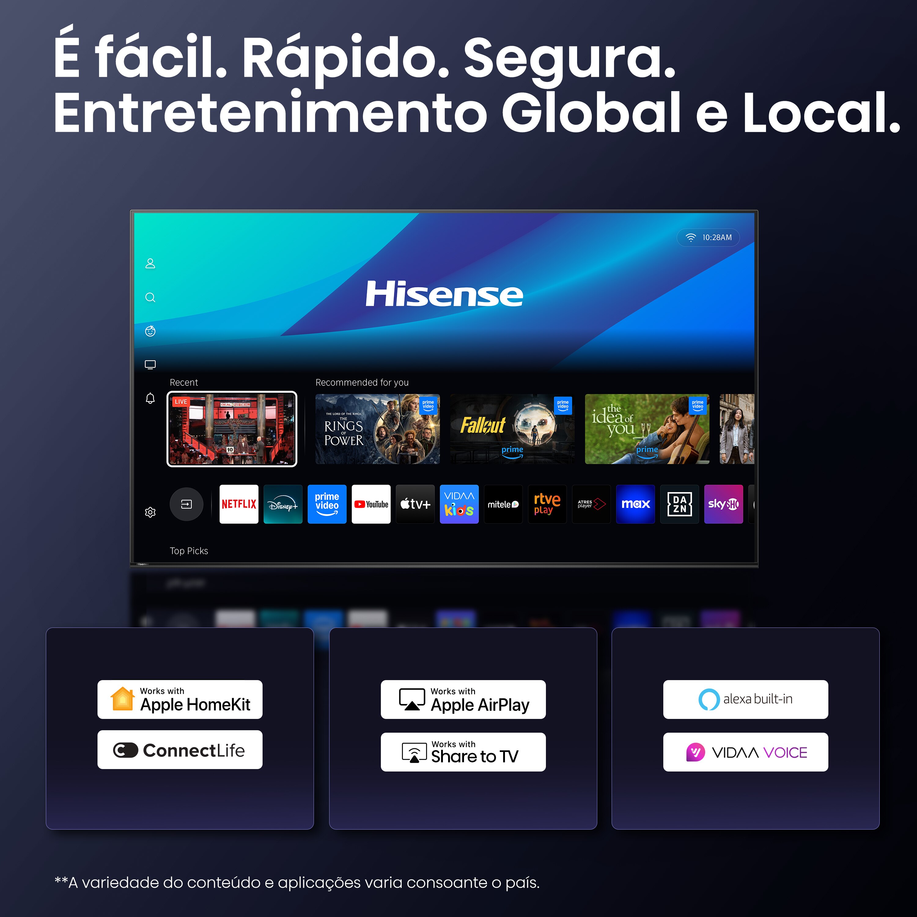Recondicionado - Grade A - TV MiniLED 164 cm (65") Hisense 65U7Q Pro, UHD 4K, Smart TV Alumínio/Cinzento-carvão-9