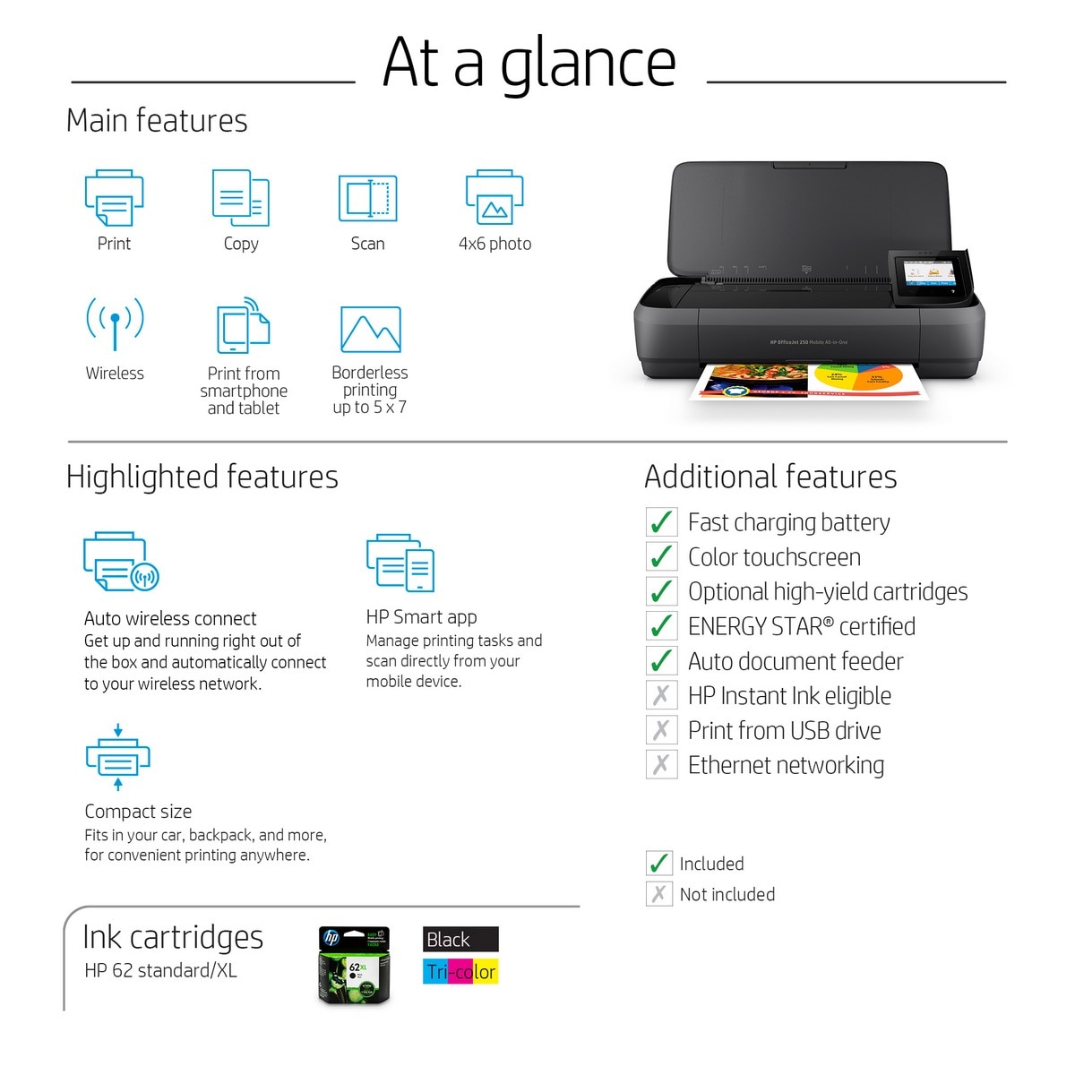 Impressora Multifunções HP Officejet 250 Mobile AiO , Ecrã Gráfico a cores, USB, wifi, CZ992A Preto-8