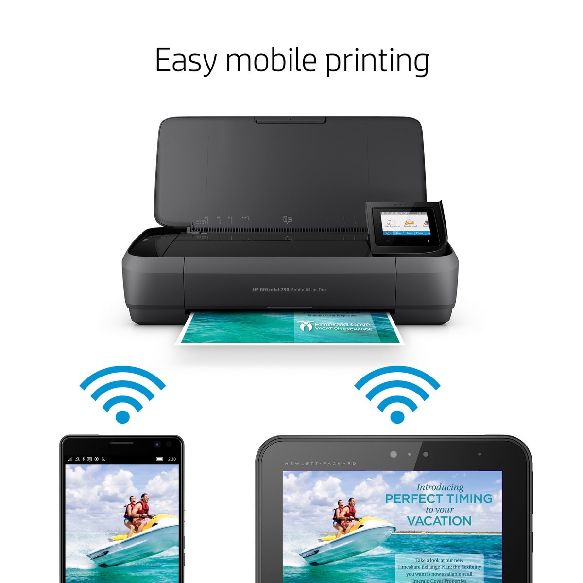 Impressora Multifunções HP Officejet 250 Mobile AiO , Ecrã Gráfico a cores, USB, wifi, CZ992A Preto-9