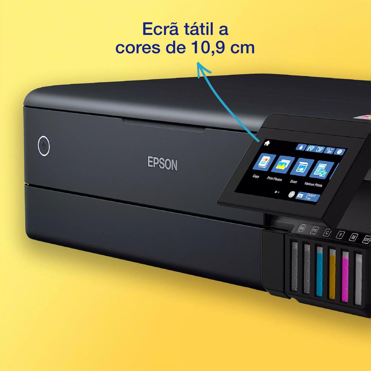 Impressora Multifunções Recarregável Epson EcoTank ET-8550, Ethernet e Wi-Fi Preto-4