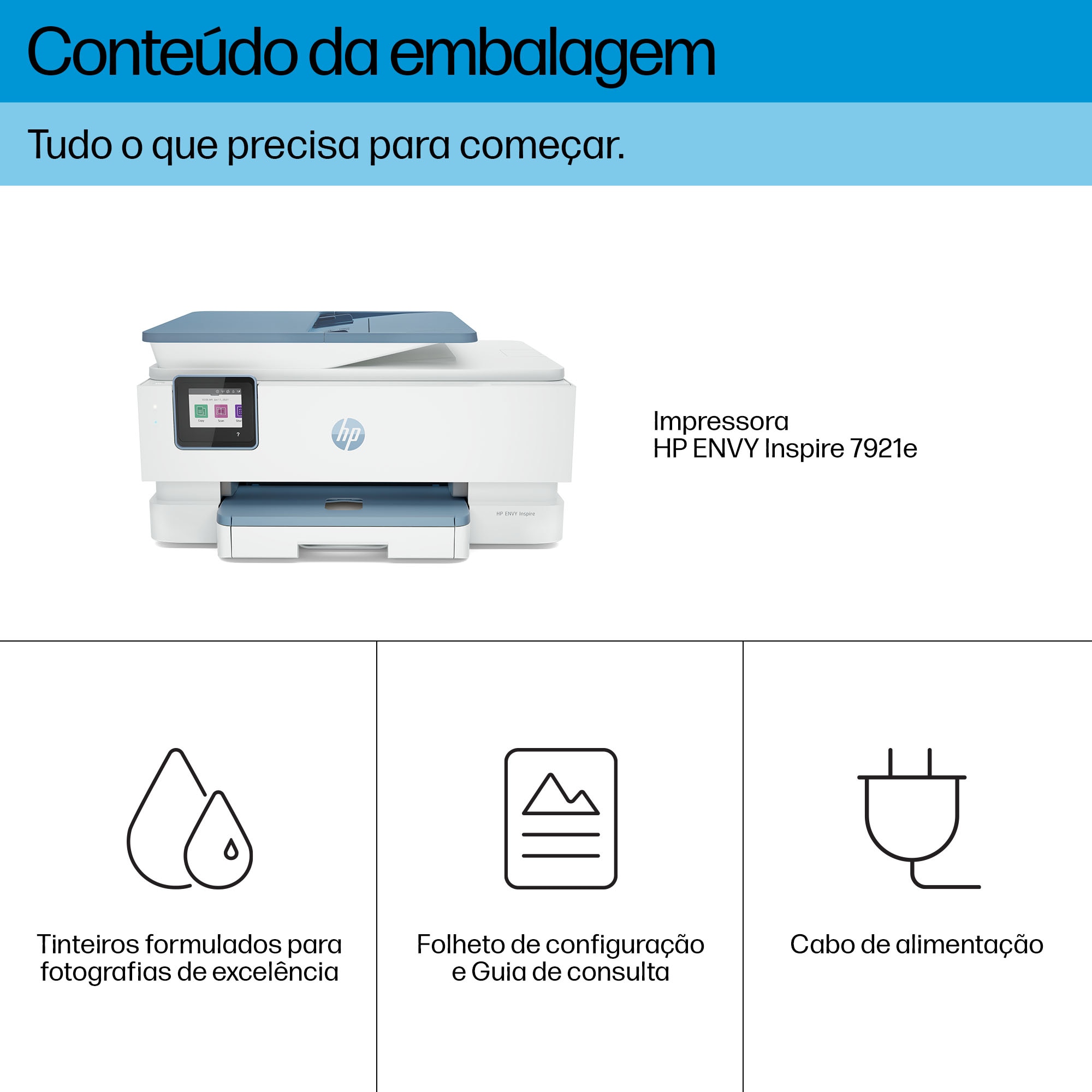 Impressora Multifunções HP ENVY Inspire 7921e, Ecrã Tátil, Wireless, Instant Ink 2H2P6B Azul / Branco-12